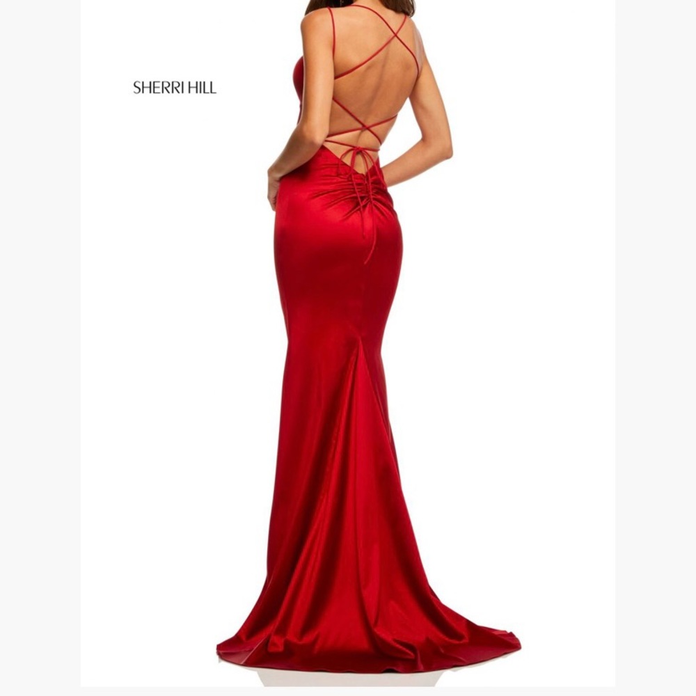 Sherri Hill Red Prom Gown - Size 2 (Never Worn)